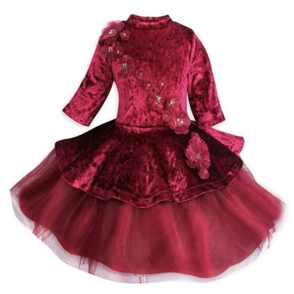 Disney Belle Crushed Velvet Red Fancy Princesses Special Edition Holiday Dress